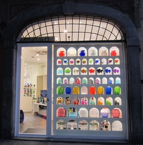 vetrina, porta, colori, negozio, luci, multicolore, vasi, vetri, arco, bicchieri, vetro